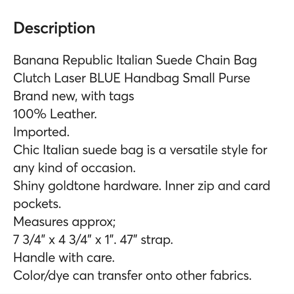 ๐HP๐ Banana Republic Suede Chain Bag - Picture 7 of 7